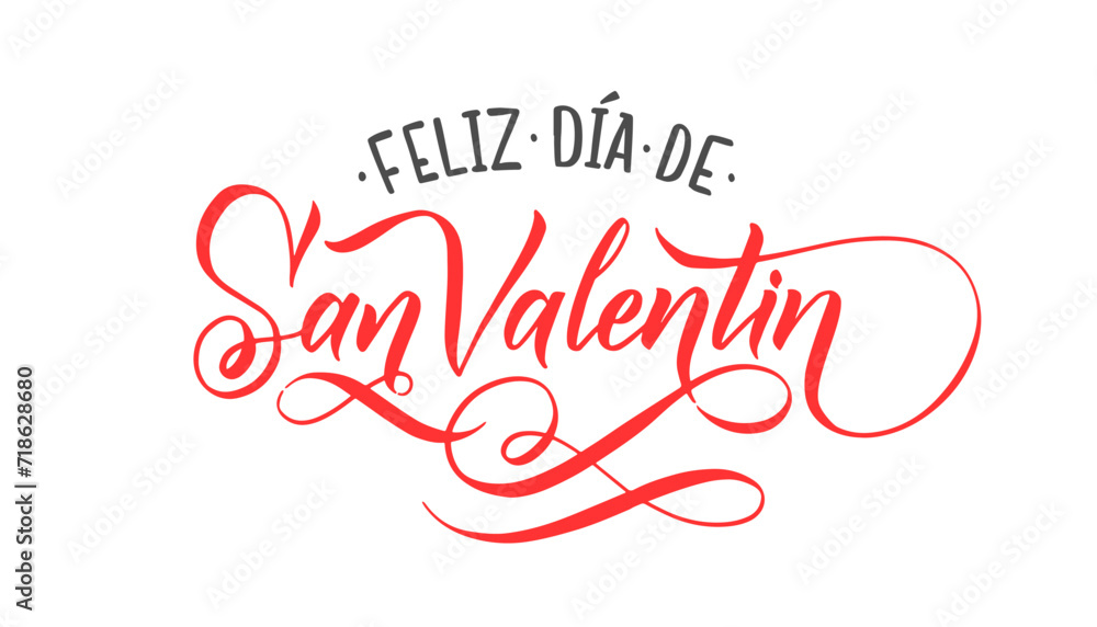 Happy Valentines Day SPANISH Lettering Background Greeting Card.