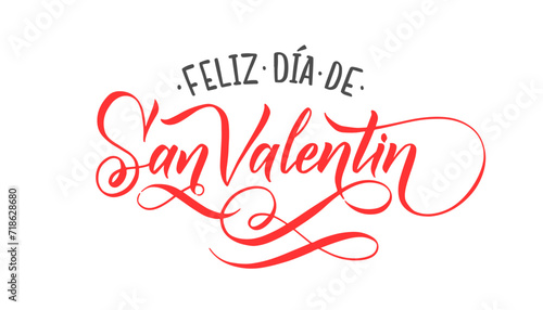Happy Valentines Day SPANISH Lettering Background Greeting Card.