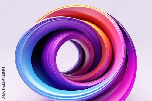 Abstract spiralling 3D designs with colourful line patterns