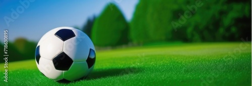 soccer  ball on grass and stadium.