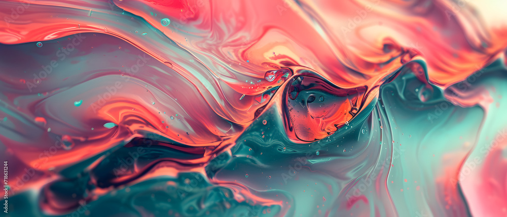 Close-Up of Colorful Liquid Substance