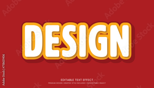 text effect editable template vector design 3d bold style