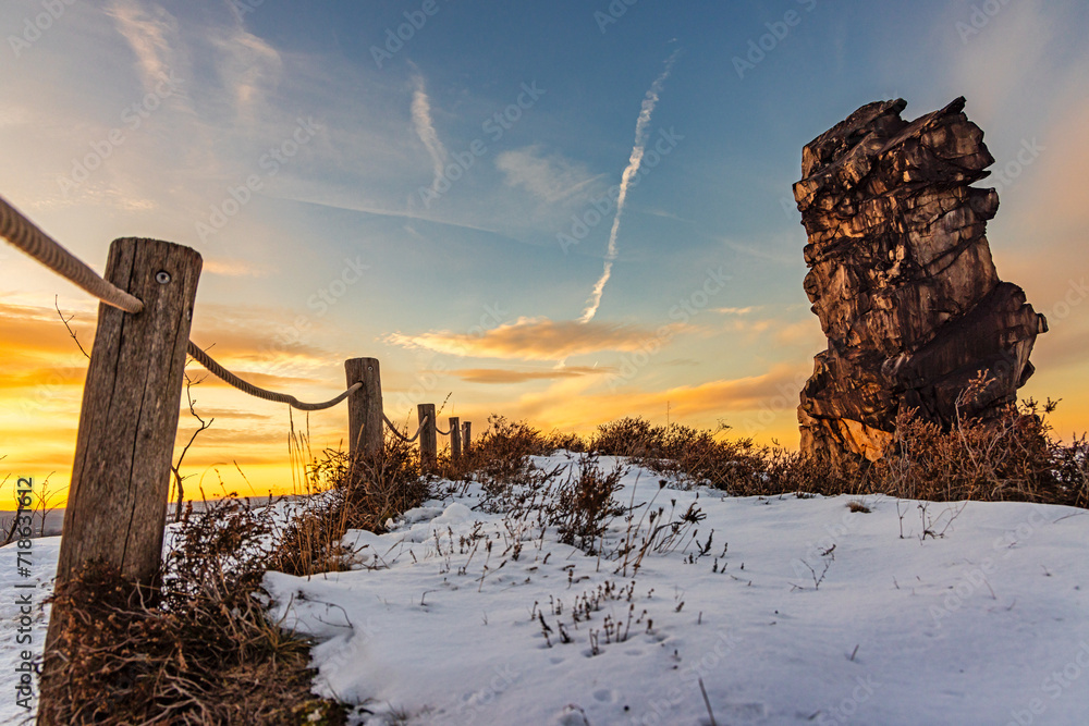 Teufelsmauer Harz bei Thale Neistedt im Winter