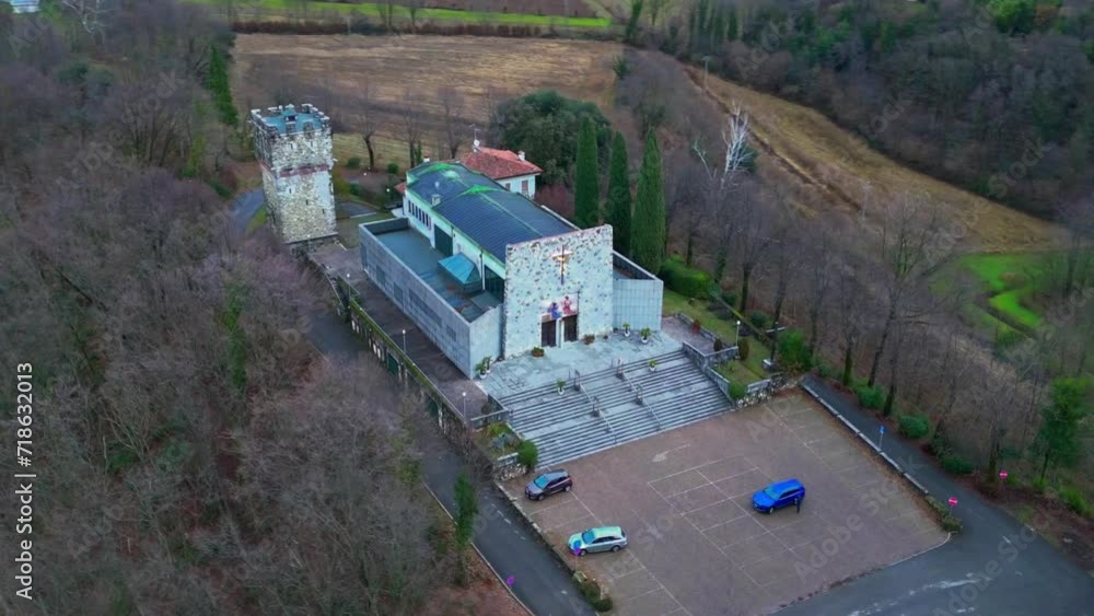 Sanctuary of the Missionary Madonna and ancient medieval castle of Tricesimo. Sanctuary of the Missionary Madonna and ancient medieval castle of Tricesimo.
