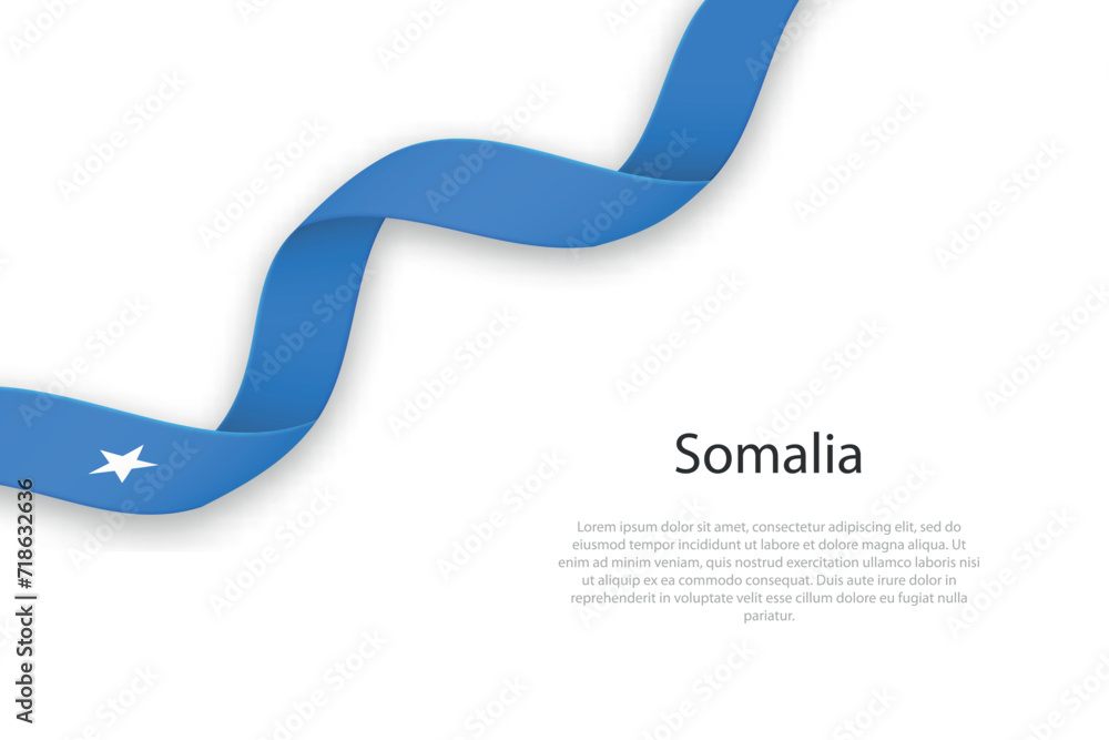 Waving ribbon with flag of Somalia Waving ribbon with flag of Somalia