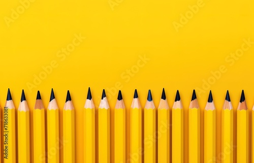 Yellow pencil on yellow Background. generative AI