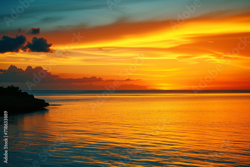 Breathtaking Ocean Sunset with Vivid Orange Sky