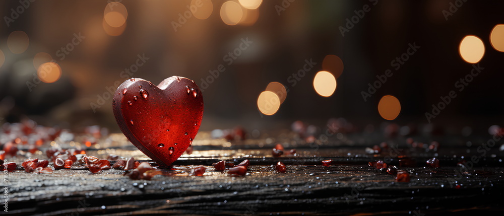 A bright red heart on old wood symbolize timeless love. Even though it's old, it still looks fresh. There's a copy space on the right for adding text for Valentine's Day or wedding presentations. A bright red heart on old wood symbolize timeless love. Even though it's old, it still looks fresh. There's a copy space on the right for adding text for Valentine's Day or wedding presentations.