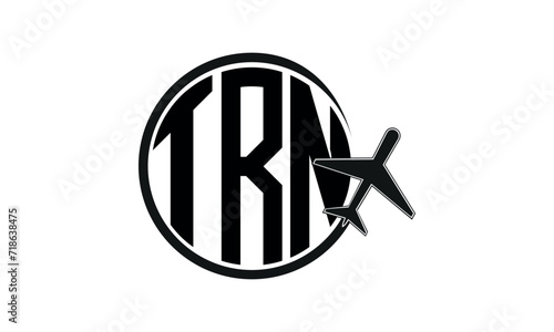 TRN three initial letter circle tour & travel agency logo design vector template. hajj Umrah agency, abstract, wordmark, business, monogram, minimalist, brand, company, flat, tourism agency, tourist