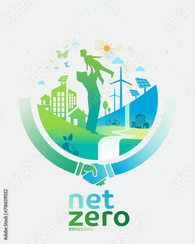 Net zero and carbon neutral concept.