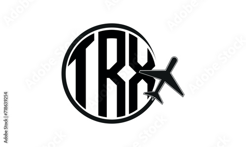 TRX three initial letter circle tour & travel agency logo design vector template. hajj Umrah agency, abstract, wordmark, business, monogram, minimalist, brand, company, flat, tourism agency, tourist
