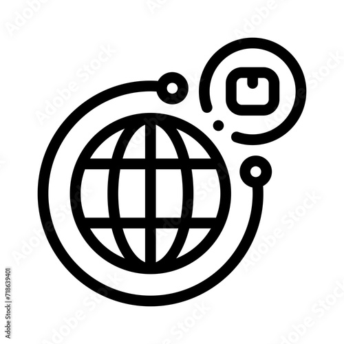 global network line icon