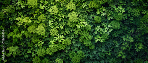 Green Wall Covered in Abundant Leaves photo