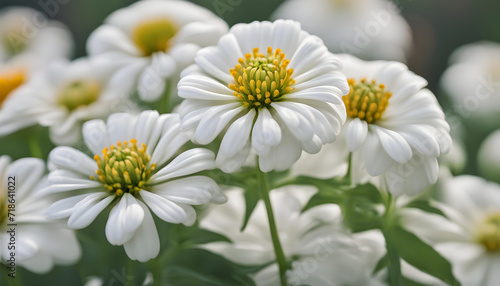 white Zinnia flower in the park.