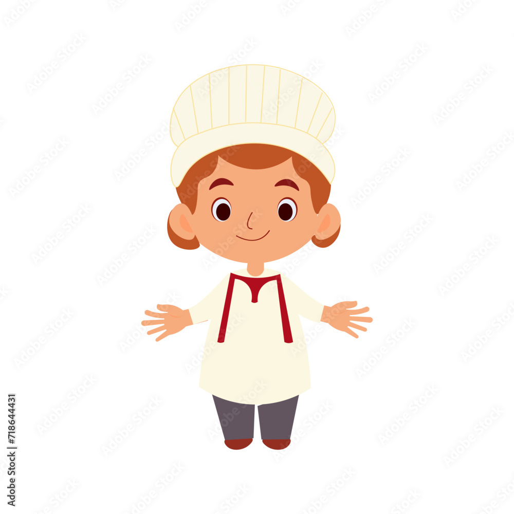 children cook vector illustration. Little chef vector illustration design children cook vector illustration. Little chef vector illustration design