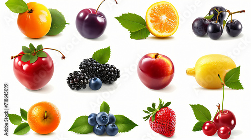 Different fruits and berries