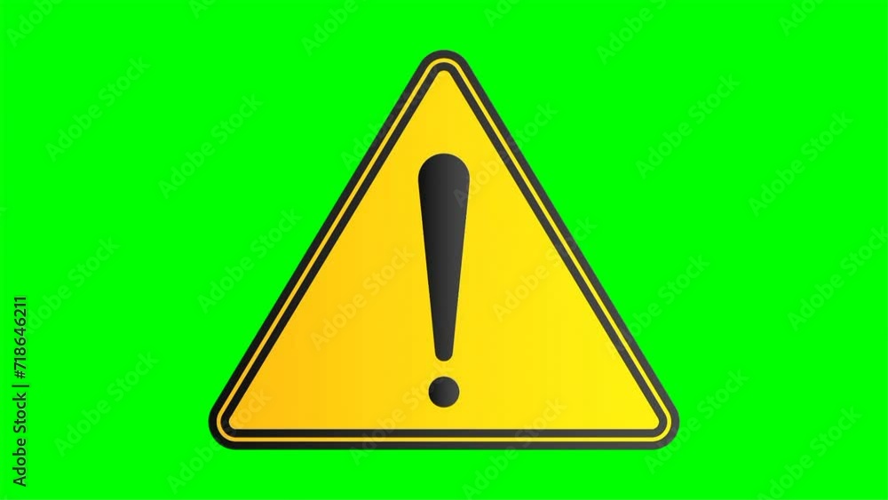 Warning Sign Motion Video In Yellow Triangle Shape On Green Screen Background For Caution Notice Alert Safety Road And Company Website
Warning Sign Motion Video In Yellow Triangle Shape On Green Screen Background For Caution Notice Alert Safety Road And Company Website