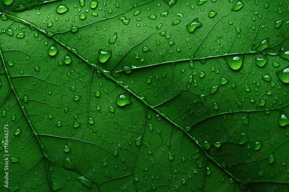 Fototapeta premium Macro of green leaves Generated by AI