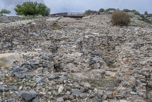 Choirokoitia Neolithic Settlement archeological site, a UNESCO World Heritage Site, located near Choirokoitia village in Larnaca district, Cyprus  photo