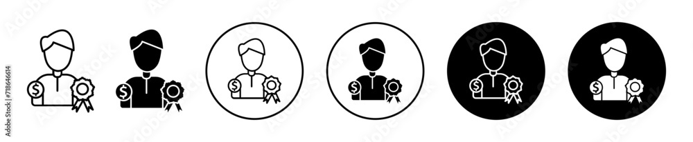 benefits flat line icon set. benefits Thin line illustration vector
