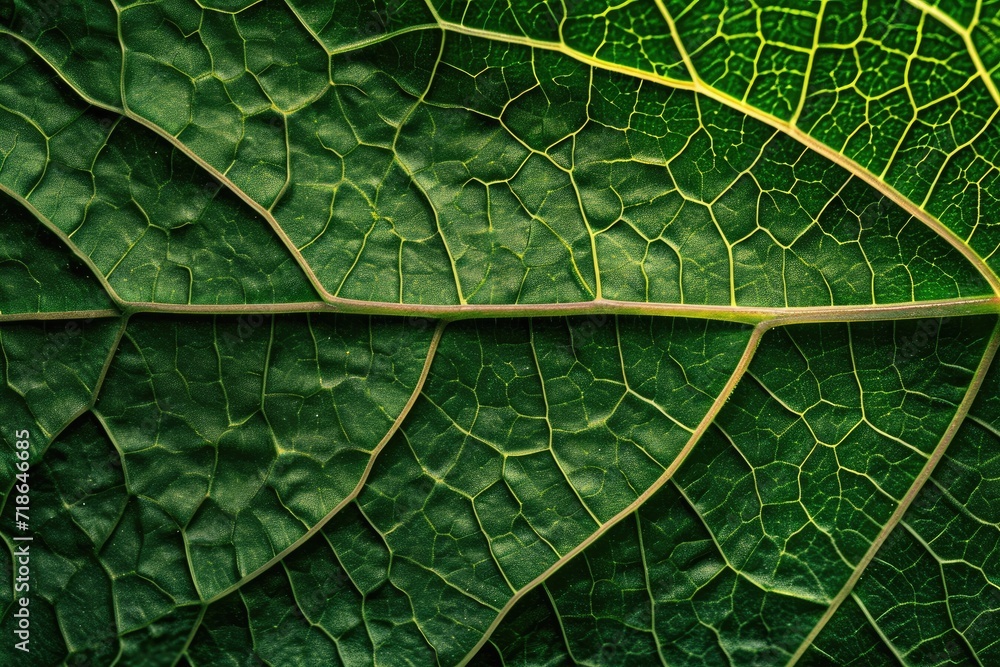 Fototapeta premium Macro of green leaves Generated by AI