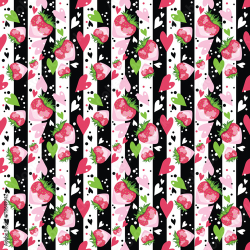 Valentines day Heart Graphic Seamless Repeat Print Vector Design