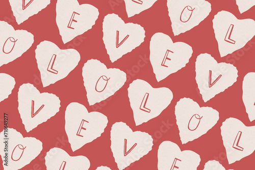 Valentines day Heart Graphic Seamless Repeat Print Vector Design