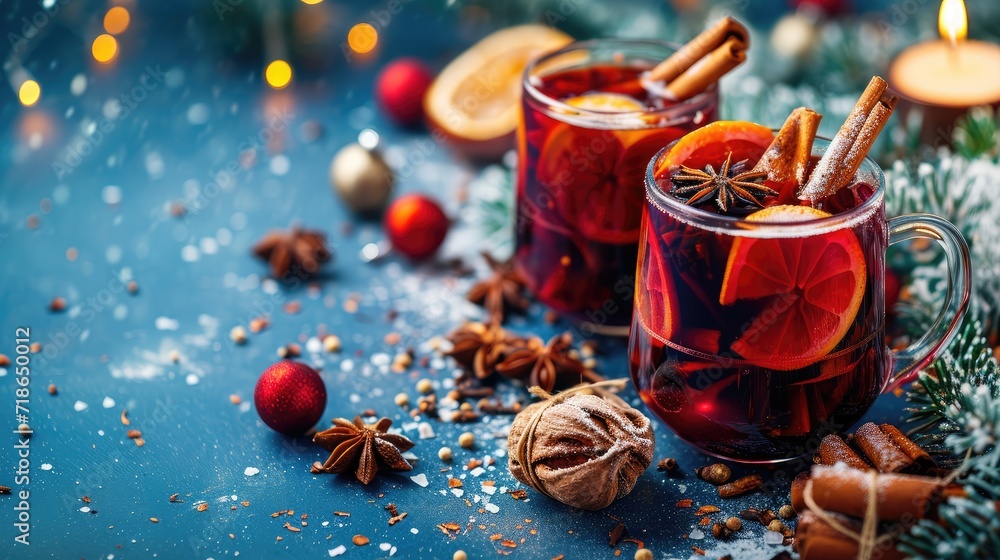 Warmth of Christmas Spiced, Fruit-Infused Mulled Wine, Ai Generated Warmth of Christmas Spiced, Fruit-Infused Mulled Wine, Ai Generated
