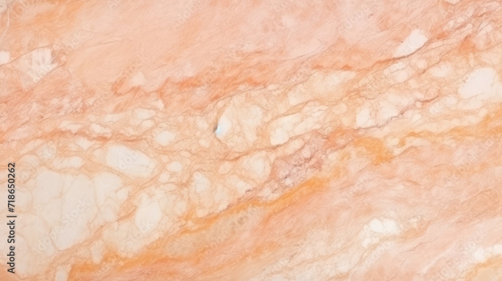 Peach fuzz marbleized stone or granite texture in an abstract background, AI Generated.