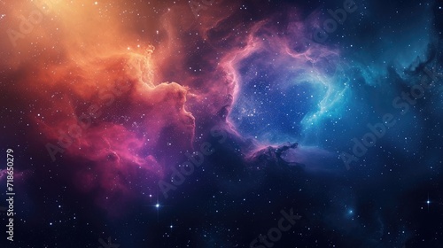Colorful space galaxy cloud nebula  Ai Generated.