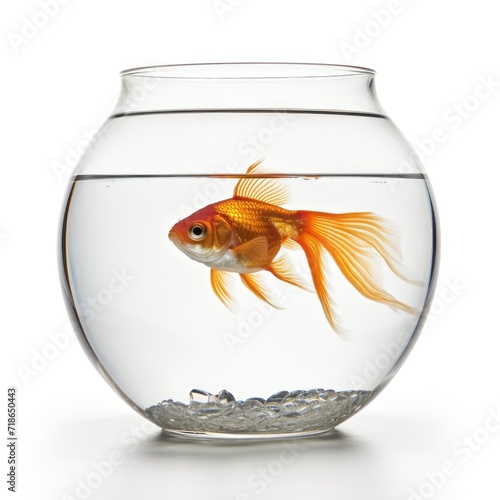 An image of a fish  vividly standing out against a white backdrop  Ai Generated