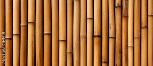 Bamboo wooden tubes fence texture background  resembling a rustic wood wall  Ai Generated.
