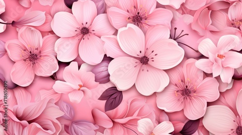 Pink flowers create a beautiful  serene background  Ai Generated