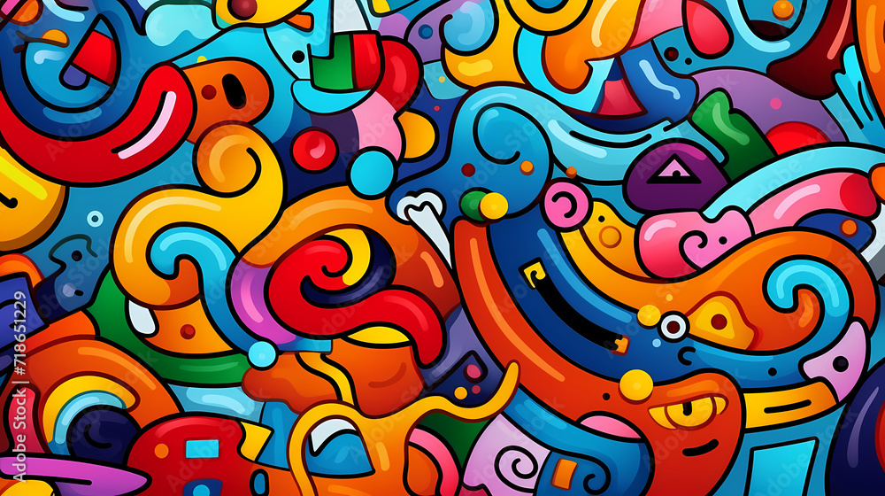 Abstract seamless doodle background, artistic backdrop