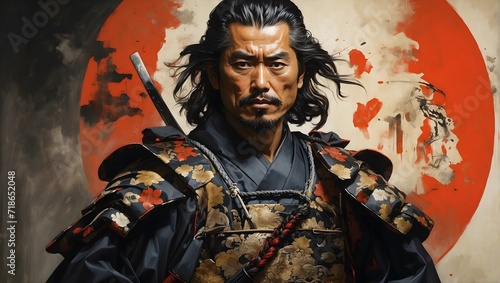 portrait of a Japanese samurai photo