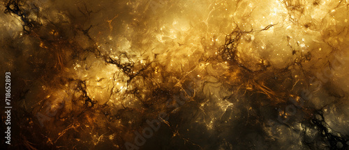 Abstract Painting With Gold and Black Colors