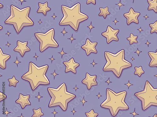 Gold Star Celebration Seamless Pattern Design
