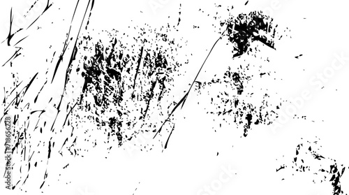 Black and White Grunge Vector frame, distressed texture border.