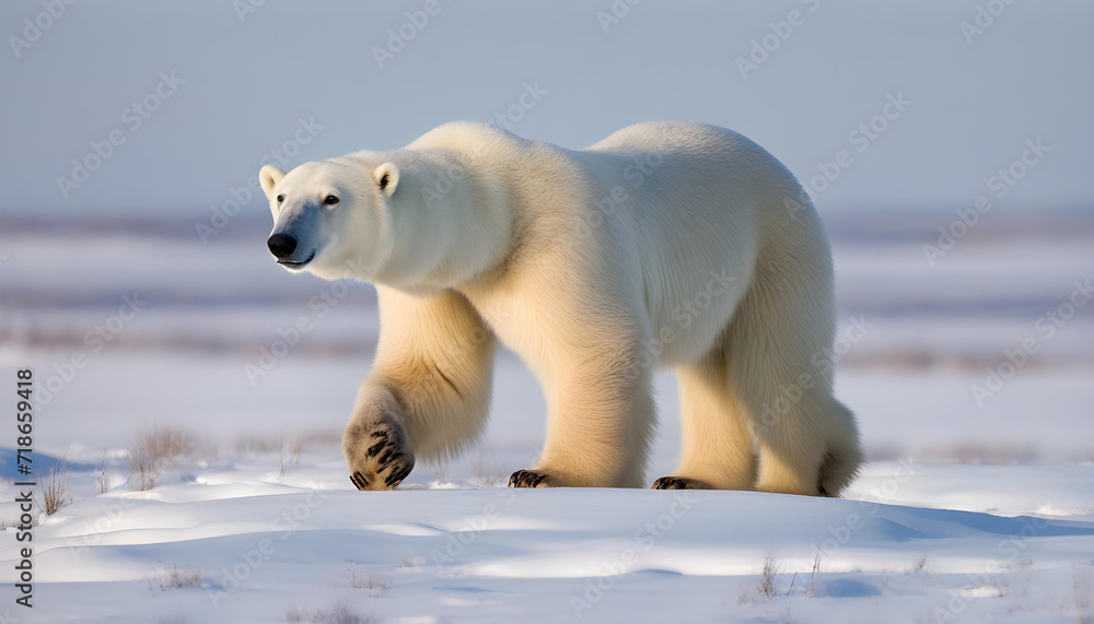 A polar bear on the Snow 