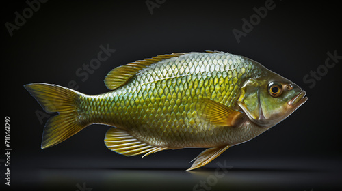 Fresh crucian fish isolated on white background