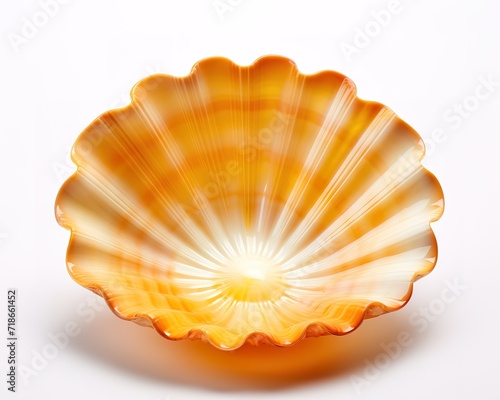 orange Colored Shells On Ash Background. generative AI © original logo