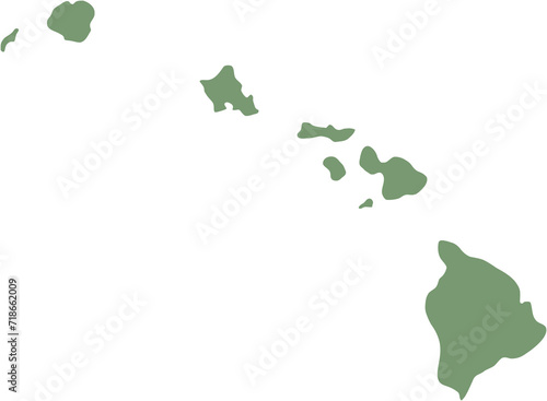 doodle freehand drawing of hawaii state map.