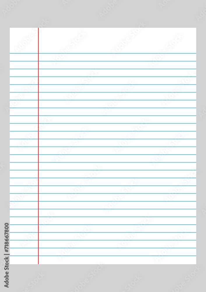 Blue Lined Paper. Notebook lined paper . white paper with blue line and red line.1234 Blue Lined Paper. Notebook lined paper . white paper with blue line and red line.1234
