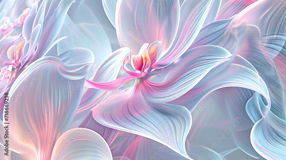Orchid leaves under frost, tropical grace adding calming elegance to the winter atmosphere. Orchid leaves under frost, tropical grace adding calming elegance to the winter atmosphere.
