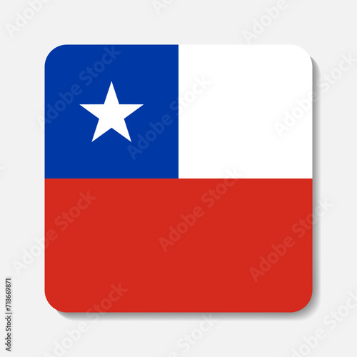 Flag of Chile flat icon. Square vector element with shadow. Free Download Flag of Chile flat icon. Square vector element with shadow. - GFXLoad