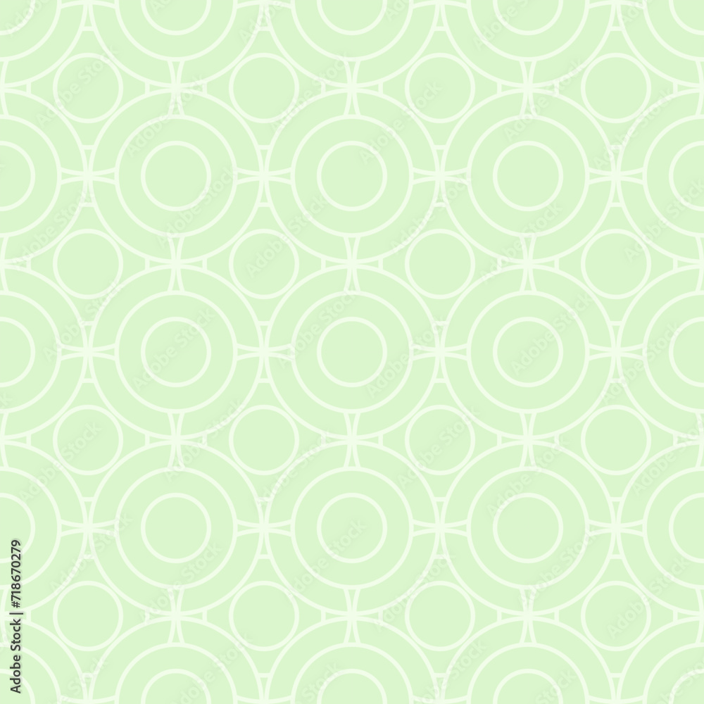 Green seamless background with circles and arcs, texture pattern for wallpaper and textile. Natural summer mosaic pattern of geometric shapes in trendy style. Green seamless background with circles and arcs, texture pattern for wallpaper and textile. Natural summer mosaic pattern of geometric shapes in trendy style.