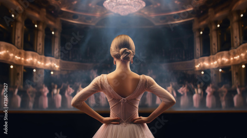 Ballerina Performing In Theater