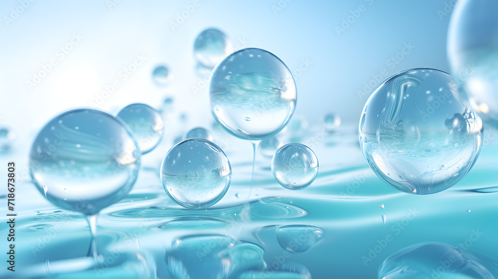 Dreamy Bubbles Drifting on a Blank Slate,,
Ethereal Ascension Bubbles Rising Up Underwater in Bright Azure Blue Background 