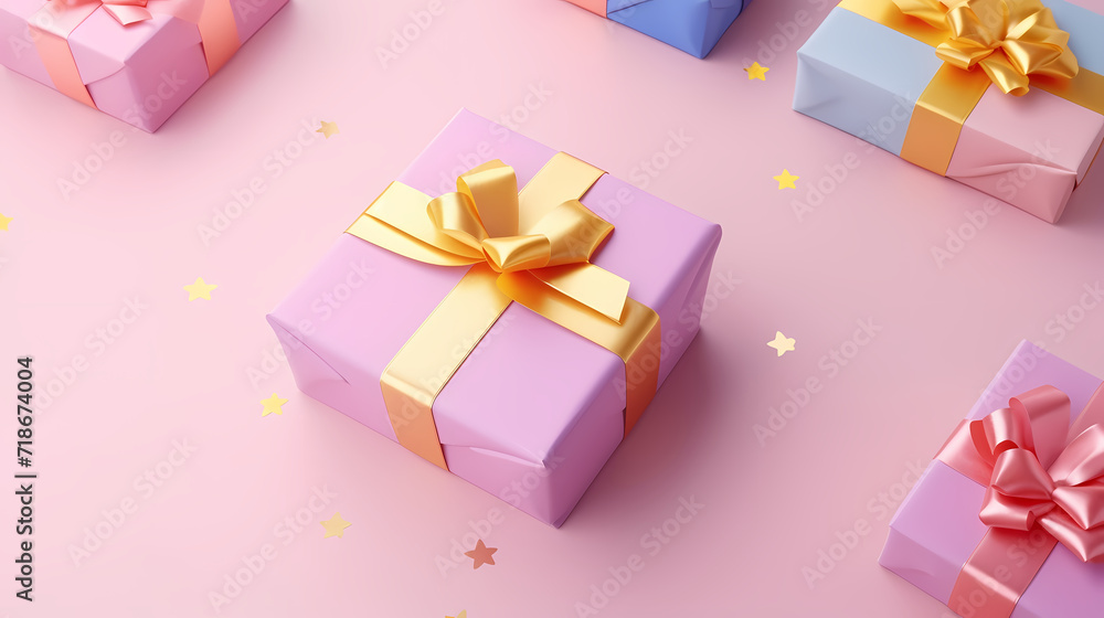 Gift background. Copy space with Christmas gifts, holiday or birthday Gift background. Copy space with Christmas gifts, holiday or birthday