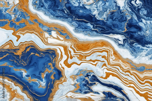 Blue gold marble texture background